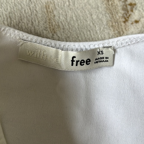 Aritzia Wilfred Free White Thong Style Bodysuit Scoop Neck Sz XS - Picture 5 of 6